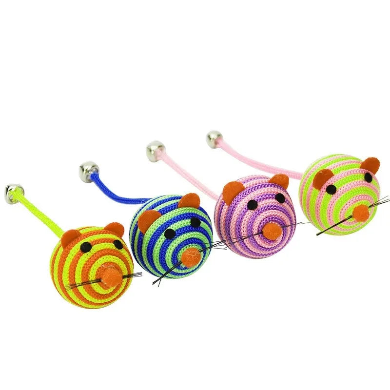 Nylon Rope Mouse Cat Toy with Bell — Durable Chew & Teaser Toy