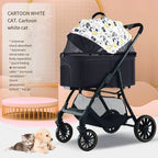 Detachable Foldable Lightweight Pet Stroller for Dogs & Cats — Portable Walking Cart for Teddy Breeds