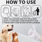 Rinse-Free Pet Bathing Gloves — Unscented Grooming Wipes for Dogs & Cats