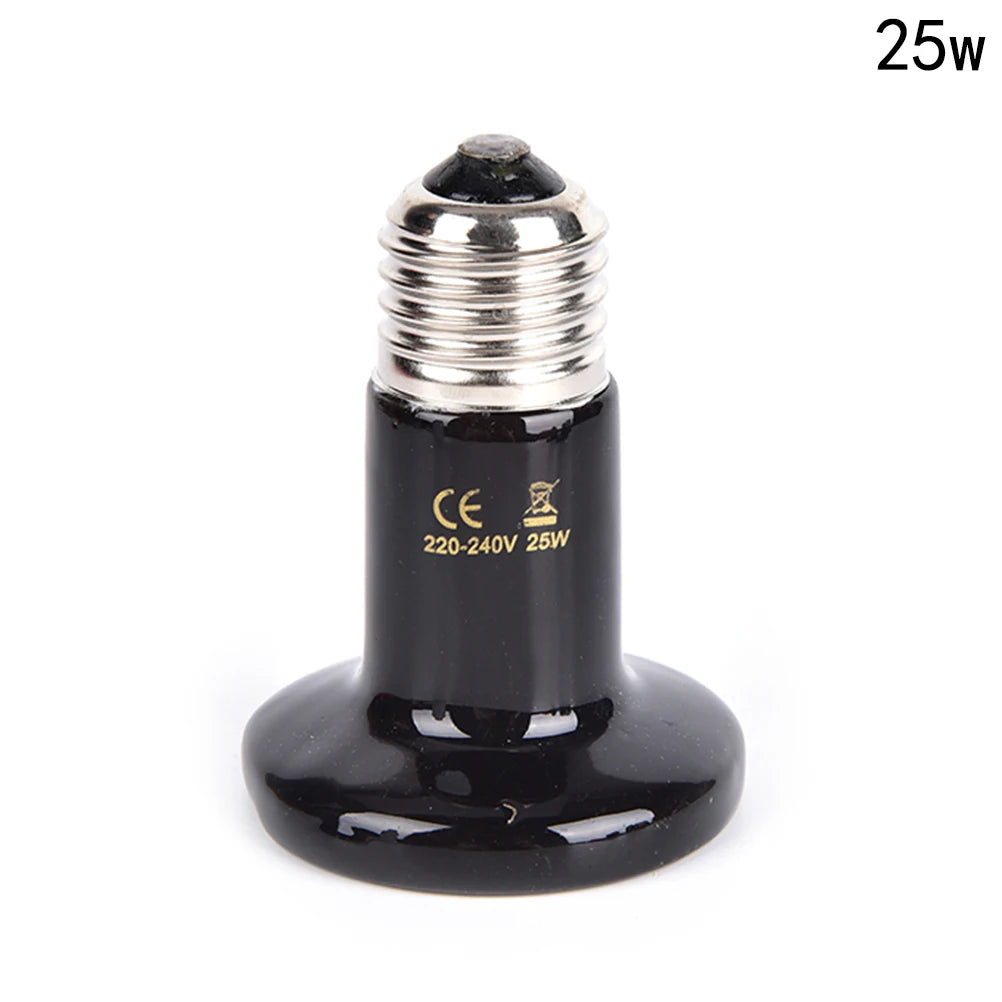 Black Ceramic Heat Emitter — No-Light Infrared Bulb for Snake & Chameleon Tanks