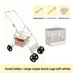 Foldable Lightweight Pet Stroller with Storage Space for Parrots, Dogs & Cats — Portable Outdoor Cart