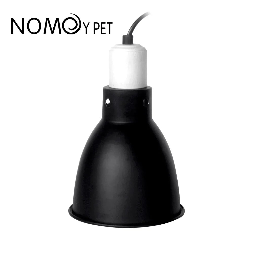 5.5in Reptile Lamp Dome with Ceramic Socket — Anti-Scald Shade for Terrariums