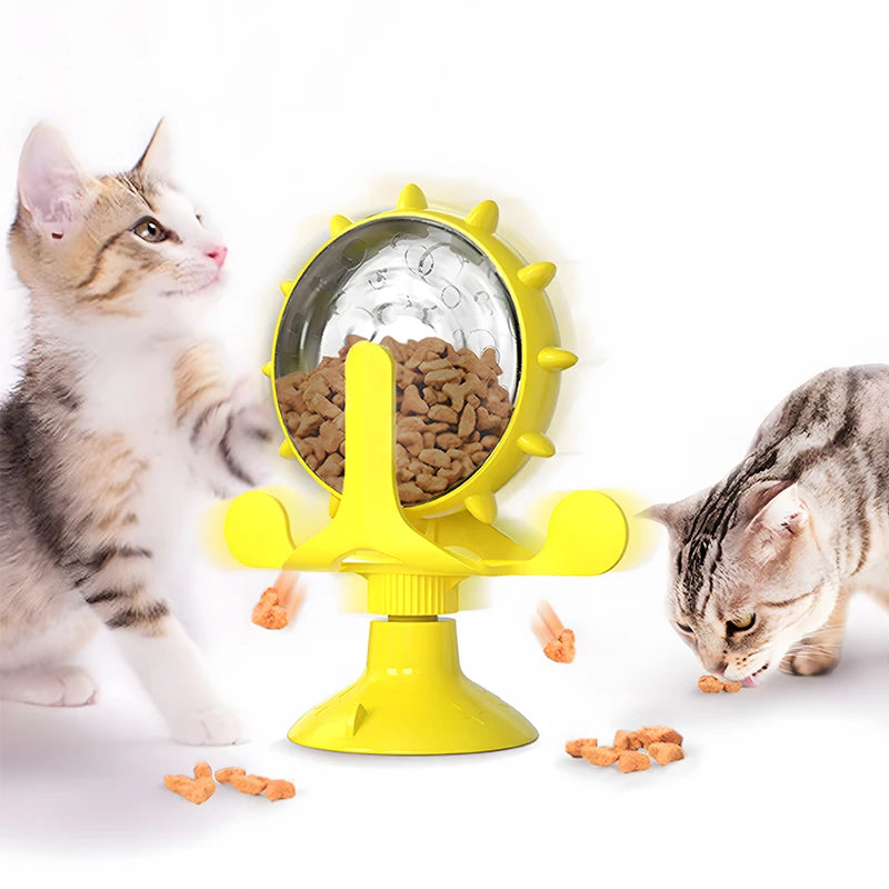 Cat Treat Wheel Puzzle Feeder — Interactive Slow Feeder for Mental Stimulation