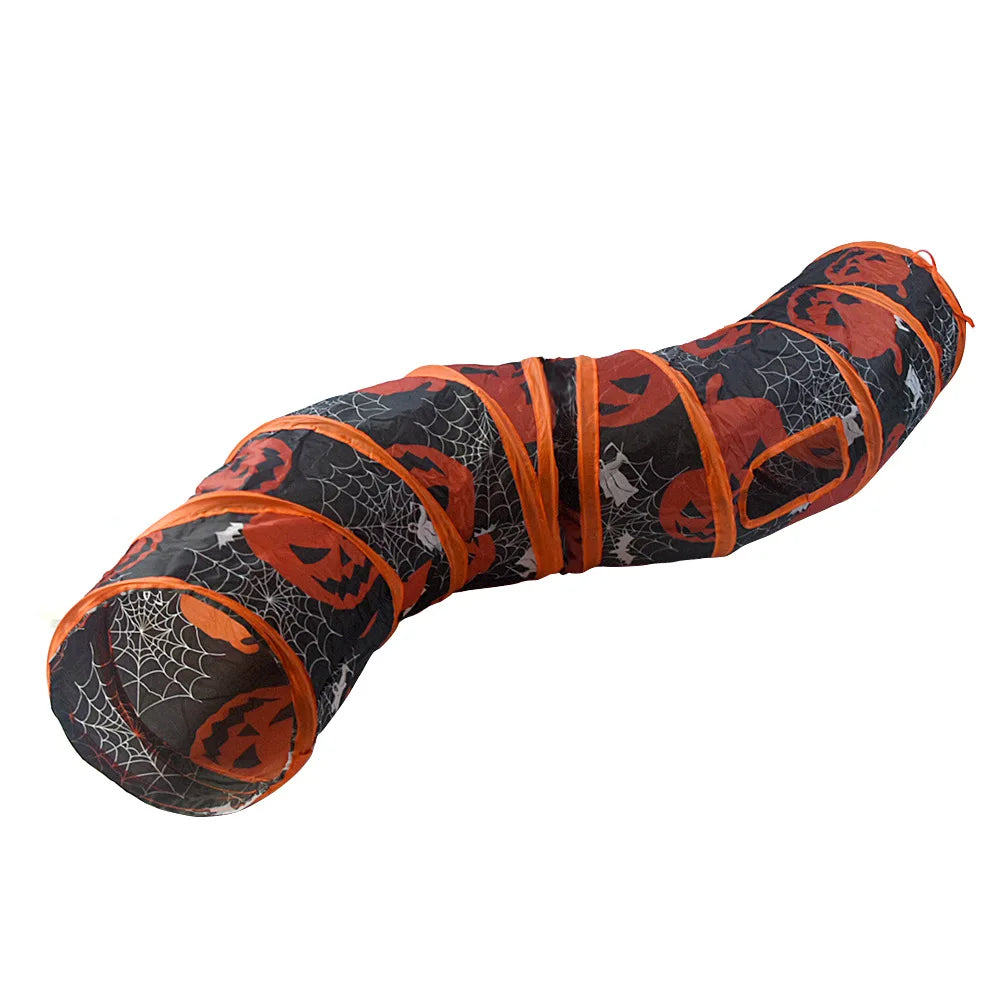 Collapsible Cat Tunnel — Halloween-Themed Multi-Branch Play Tube
