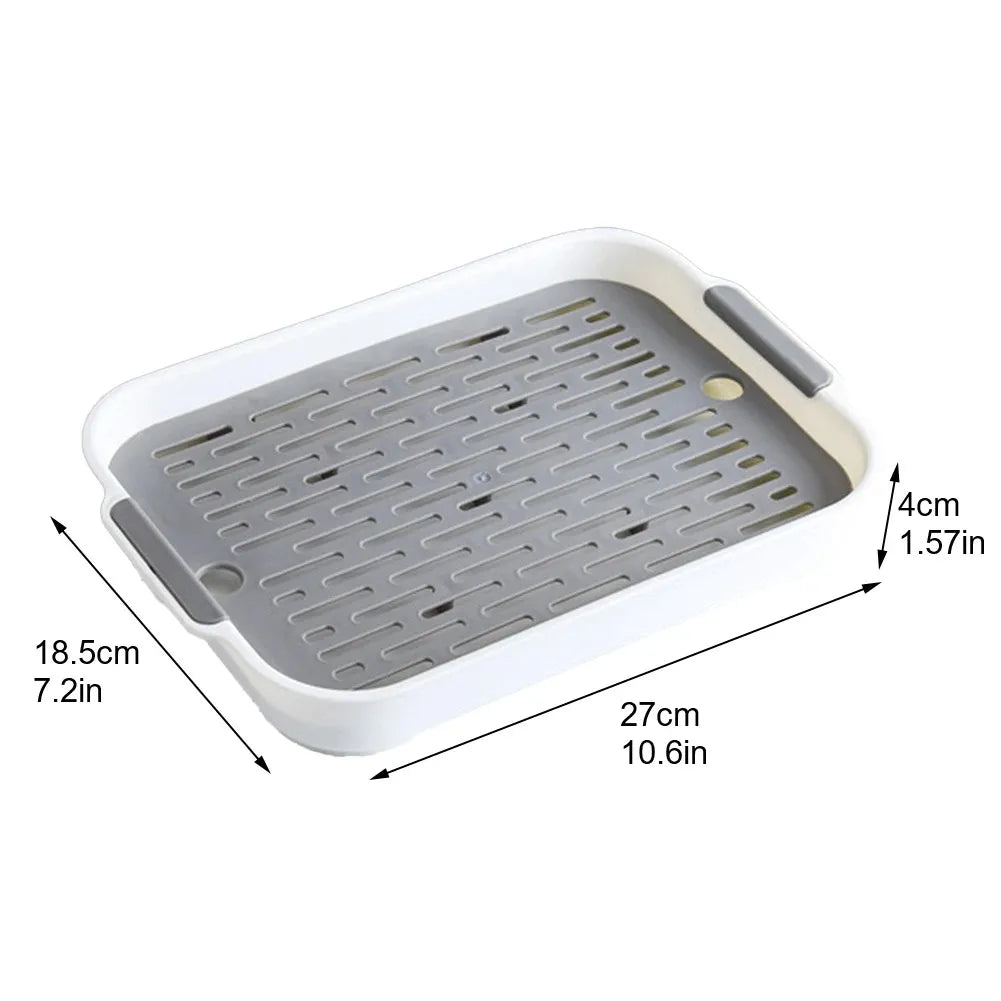 Rabbit Litter Box — Corner-Fit Tray with Raised Grate