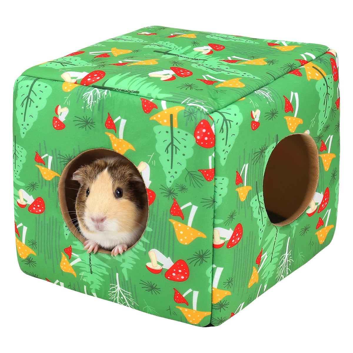 Washable Guinea Pig Hideout — Cozy Plush House with Wide Entrances