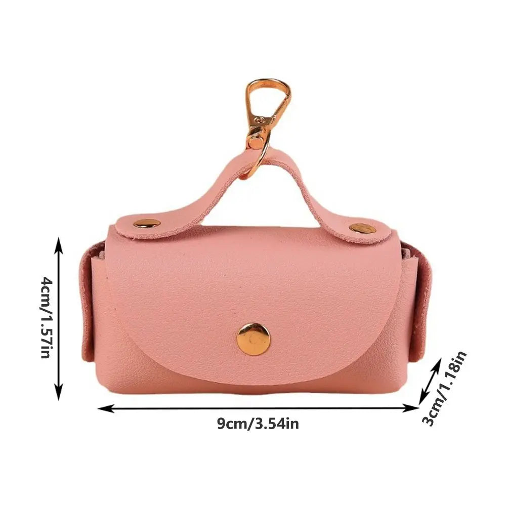 Leather Pet Waste Bag Dispenser with Keychain (Multi-Color, Lightweight)