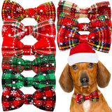 Christmas Dog Collar Bows 50-Pack (Removable Clip-On)