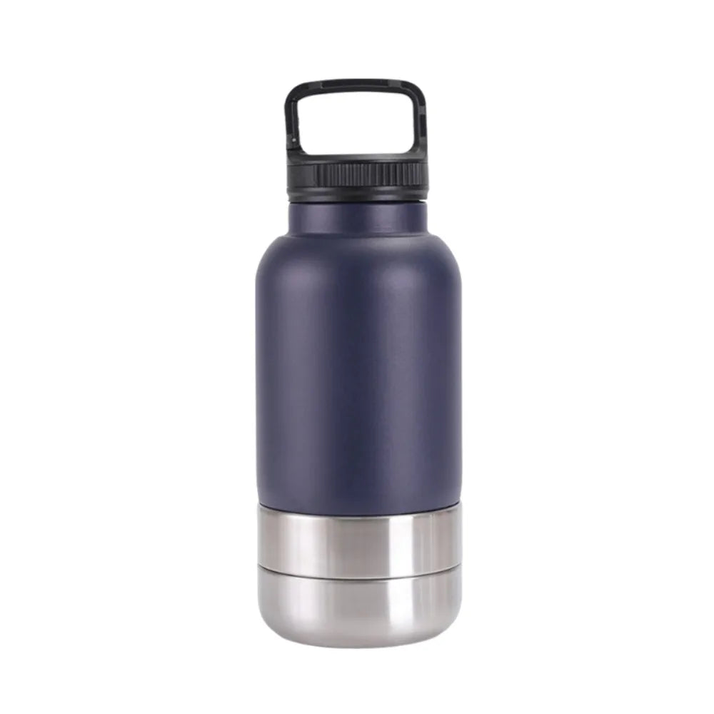 3-in-1 Stainless Steel Dog Water Bottle (32oz, Detachable, Leak-Free)