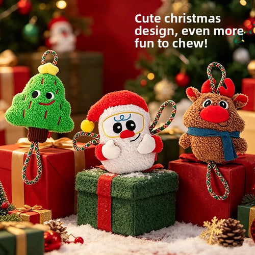 Christmas Interactive Chew-Proof Dog Toy (Sound Rope Toy)