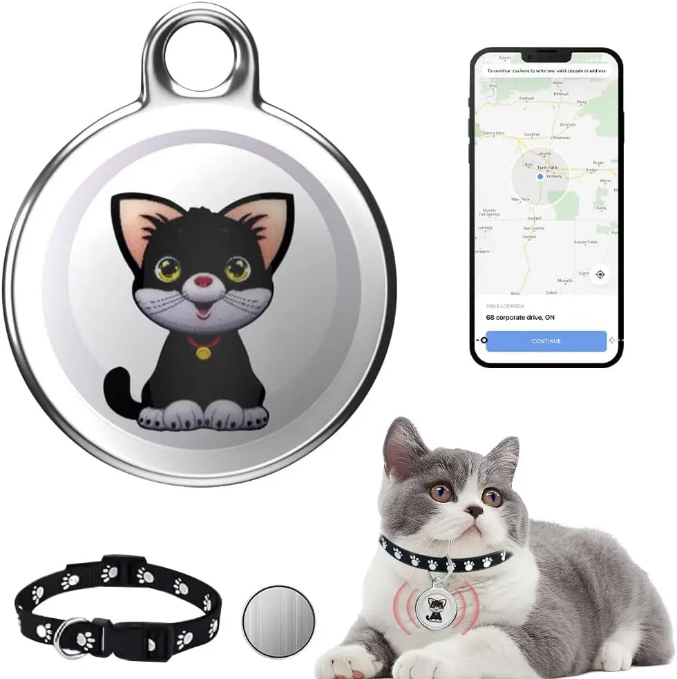 Mini GPS Cat & Dog Tracker Collar - Waterproof Real-Time, No Monthly Fee
