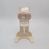 Hamster Water Bottle & Wood Stand Set — Vertical Cage Dispenser