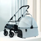 Lightweight High-View Pet Stroller with Detachable Carrier for Cats & Dogs