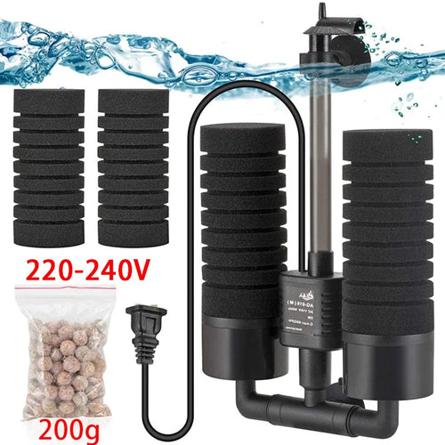Submersible Aquarium Filter with Bio Media Balls 220V