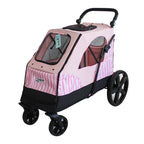 Luxury Large-Size 4-Wheel Pet Stroller with Adjustable Cage & Washable Travel Bag — Foldable