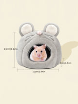 Mouse-Shaped Hamster House — Cozy Fleece Hideout for Small Pets
