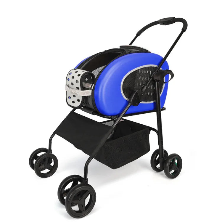 Cat Backpack & Foldable Pet Trolley Hybrid Carrier for Cats & Small Dogs