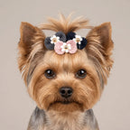 Yarn Bow Pet Hair Ties 12-Pack (Colorful, Soft Texture, Elastic)