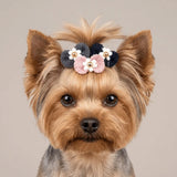 Yarn Bow Pet Hair Ties 12-Pack (Colorful, Soft Texture, Elastic)