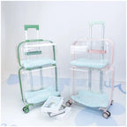Portable Car-Mount Double-Layer Transparent Breathable Pet Suitcase Tour Bag for Cats & Dogs