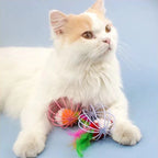 Metal Cage Ball Cat Toy with Plush Mouse