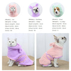 Hooded Dog Bathrobe — Adjustable 300g Microfiber Coat for Bath & Winter