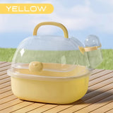 Portable Hamster Travel Carrier — Breathable PP Cage with Water Bottle