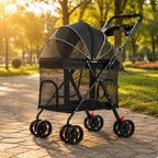 Multi-Purpose Easy-Fold Pet Stroller with Sturdy Frame & Mesh Ventilation — Outdoor Walk Carrier for Dogs & Cats
