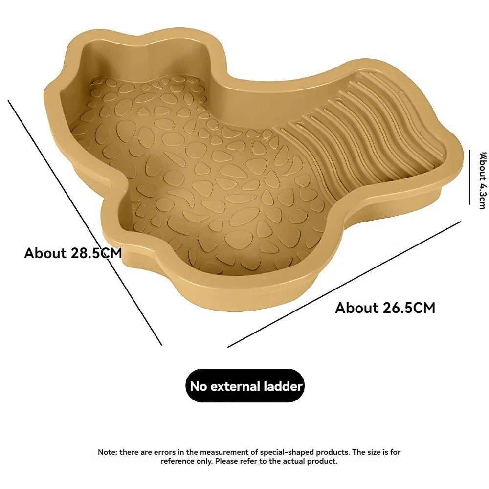 Reptile Bathing Pool with Ramp — Water Dish for Turtles, Snakes & Bearded Dragons
