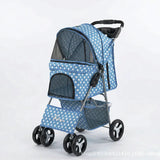 Lightweight One Click Foldable Pet Stroller for Small Medium Dogs Cats Universal Outdoor Walking Travel Carrier Push Cart