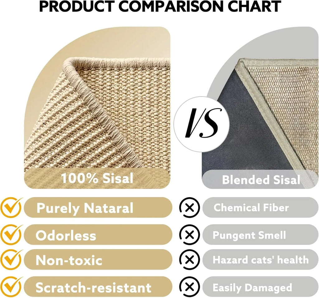 Cat Scratcher Lounge with Sisal Pad & Wooden Hammock