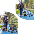 Detachable Double-Decker Cat & Dog Outdoor Stroller — Two-Level