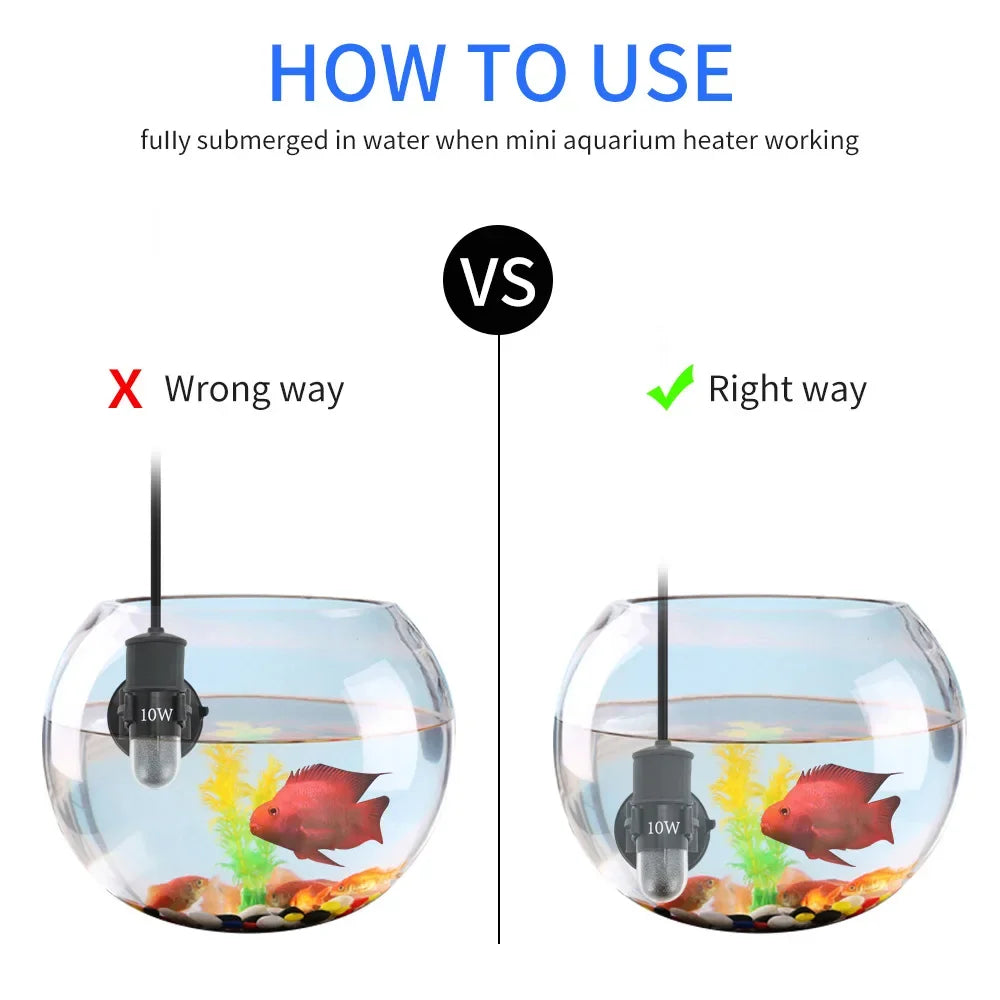 USB Mini Aquarium Heater Rod (Submersible, 18–34°C Adjustable)
