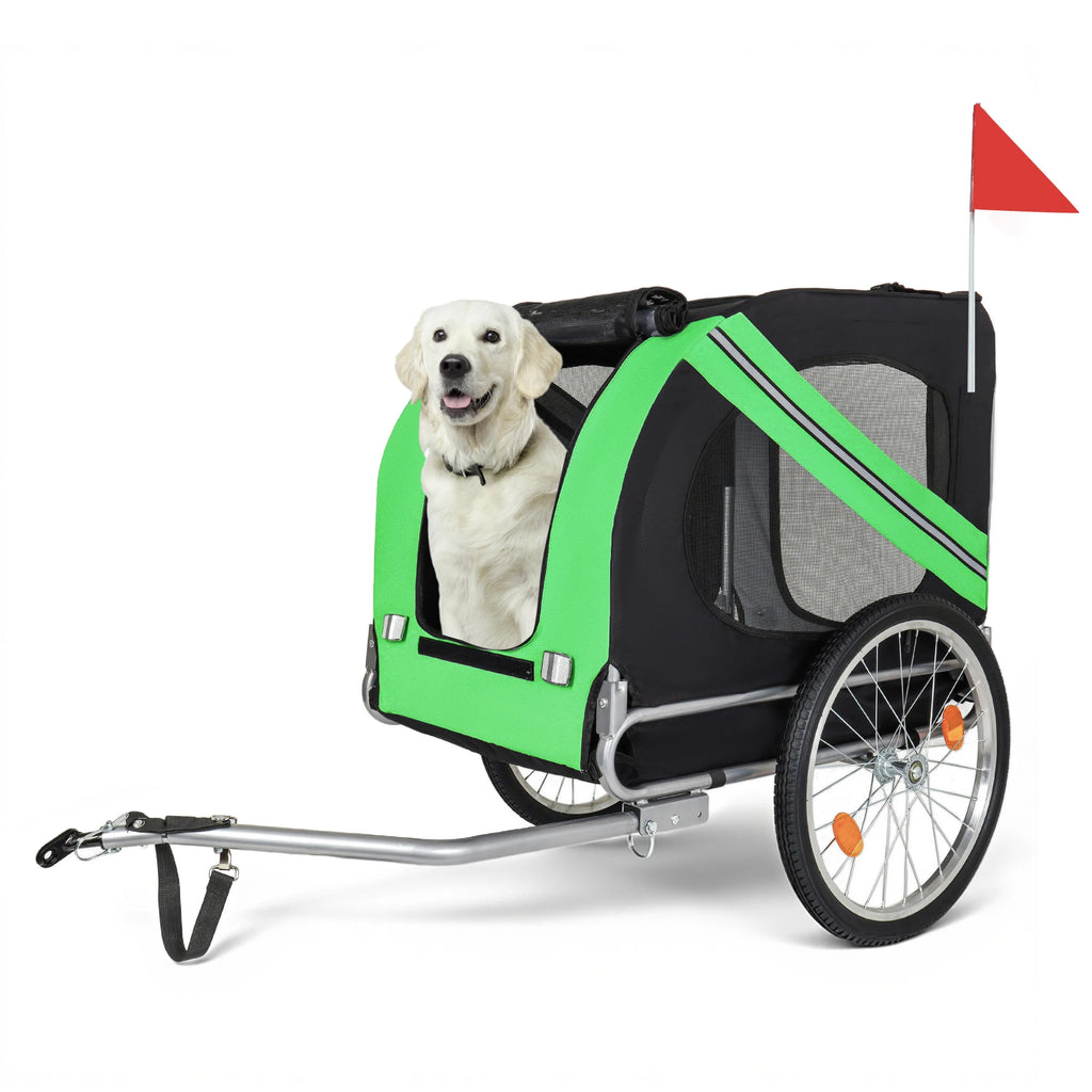 2-in-1 All-Terrain Pet Bike Trailer & Push Cart — Durable Steel Frame, 66 lb Capacity for Dogs & Cats