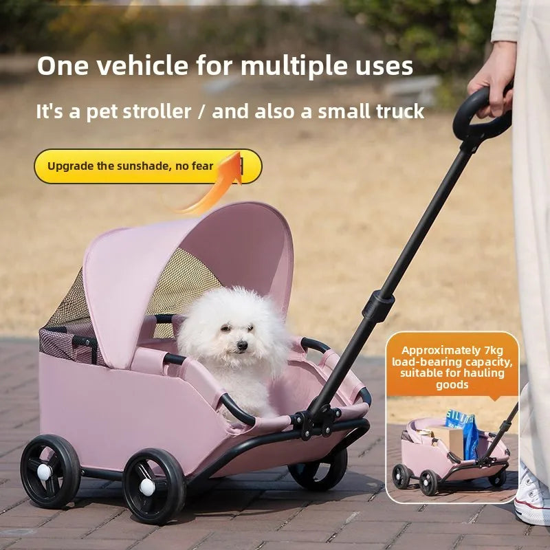 Lightweight Foldable Small Pet Stroller Trolley Bag for Cats & Dogs