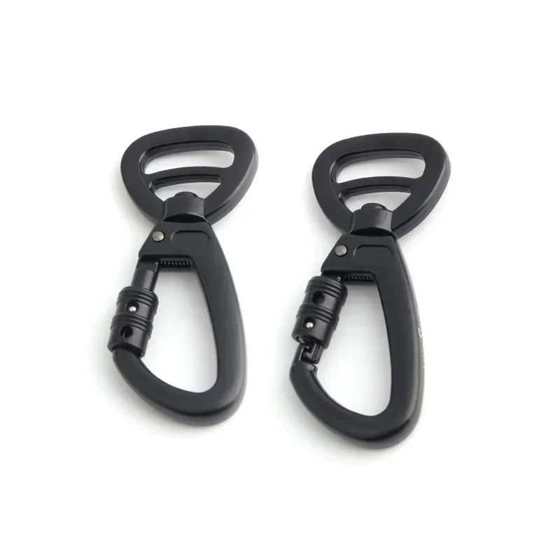 Swivel Locking Carabiner Clip — Auto-Lock Hook for Pet Leashes & Keychains