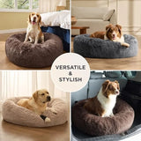 30-Inch Calming Donut Dog Bed, Anti-Slip & Washable