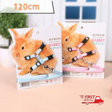 Soft Rabbit Harness & Leash Set — Adjustable Traction Rope with Bell