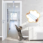 Door-Hanging Auto-Rebound Cat Teaser with 3 Catnip Mice — Retractable Indoor Play Toy