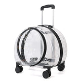 Pet Carrier Universal Wheel Rolling Cat Carrier Clear Trolley Case Large Capacity Pet Carrier Breathable Pet Travel Bag Fashion