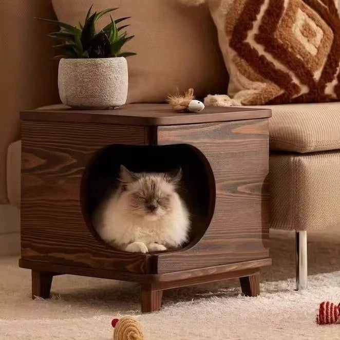 Cat Nest Sofa Bed with Built-In Bedside Table