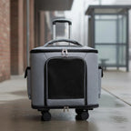 Rolling Cat Carrier Suitcase with Quiet Wheels & Multiple Carry Options