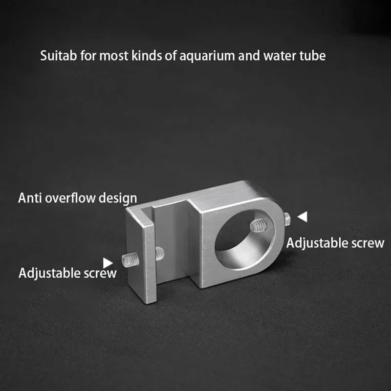 Aluminum Alloy Aquarium Tube Holder Clamp (Water Pipe Hose Mount, Glass Clip)