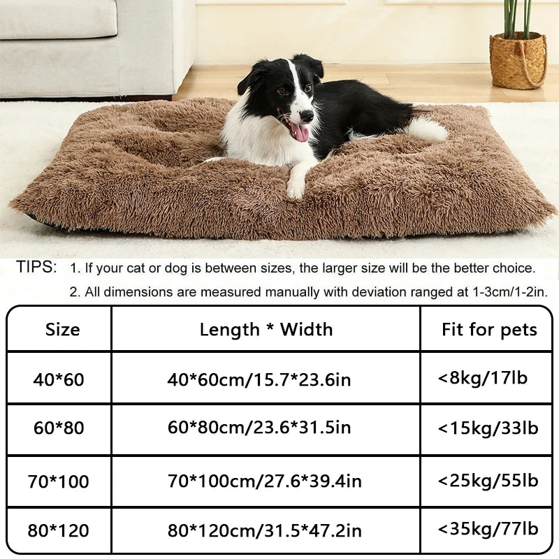 Long Plush Pet Cushion Bed