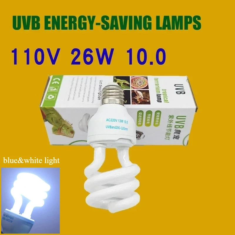 UVB Reptile Basking Lamp — Calcium & Vitamin D Light, 5.0/10.0/15.0