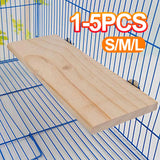 Wooden Springboard Platform — Cage-Mounted Climbing Perch for Small Pets