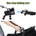 Foldable 4-Wheel Cage Pet Stroller with Cup Holder & Mesh Window for Dogs & Cats