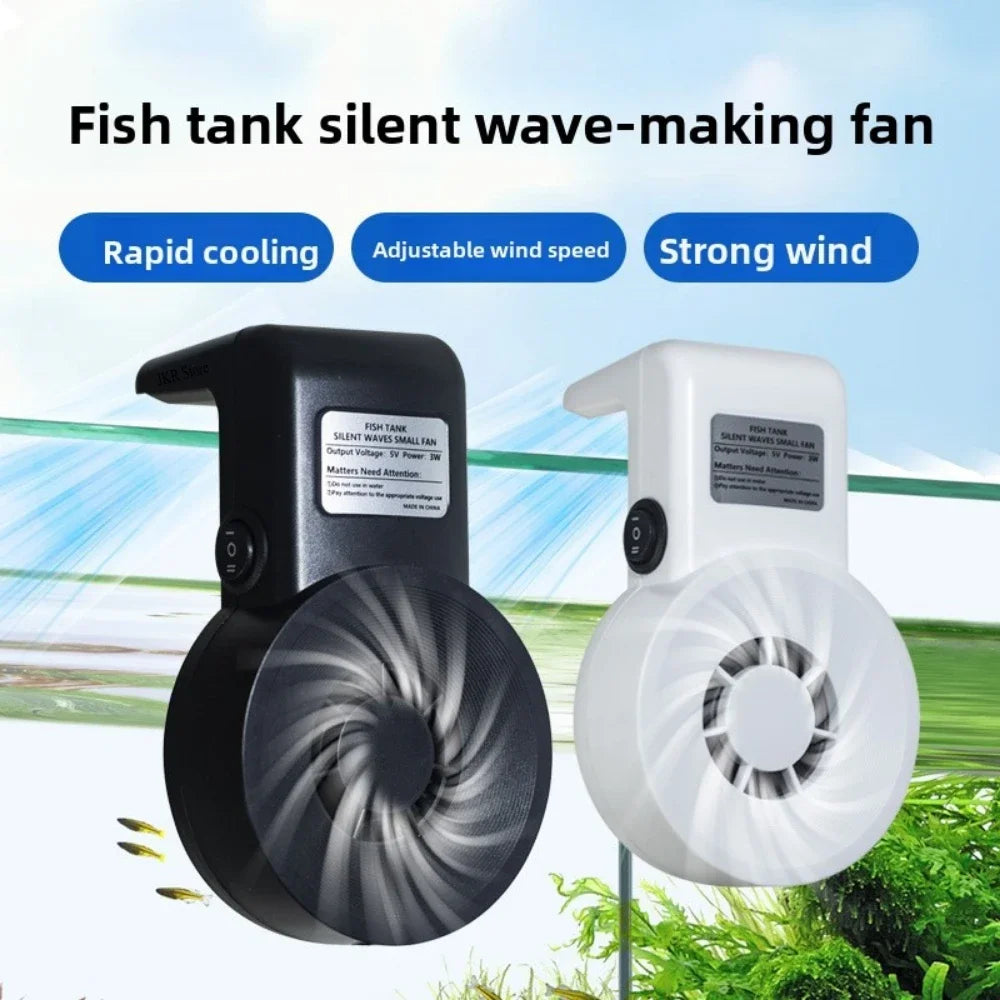 Mini USB Aquarium Cooling Fan (5V, 3W, Speed Regulation, Fish Tank Cooling)