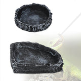Reptile Rock Feeding Bowl — Realistic Stone Design for Bearded Dragons