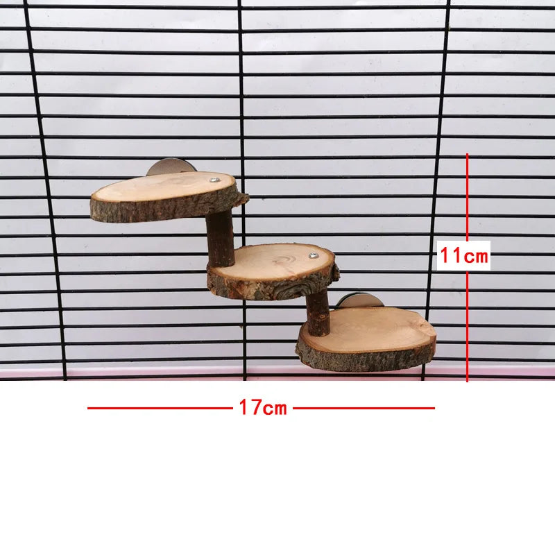 Wooden Climbing Ladder — Cage Perch for Small Pets & Birds